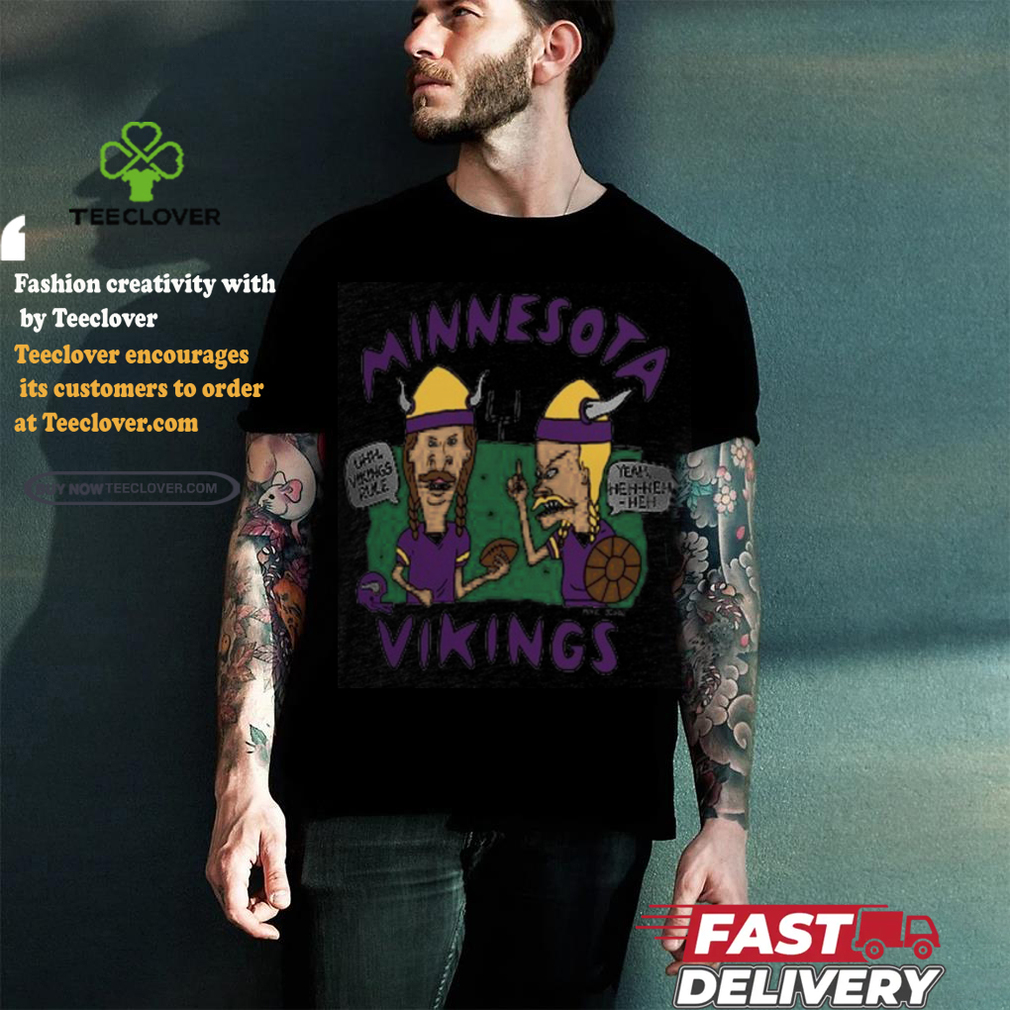 Minnesota Vikings NFL x Homage x Beavis and Butt Head Unisex Tri Blend T Shirt Minnesota Vikings NFL x Homage x Beavis and Butt Head Unisex Tri Blend T Shirt