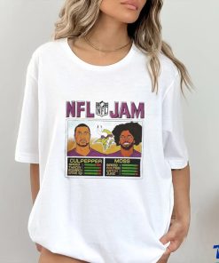 Minnesota Vikings Randy Moss & Daunte Culpepper Homage Heathered Heather Gold NFL Retired Jam Shirt 1 Minnesota Vikings Randy Moss & Daunte Culpepper Homage Heathered Heather Gold NFL Retired Jam Shirt