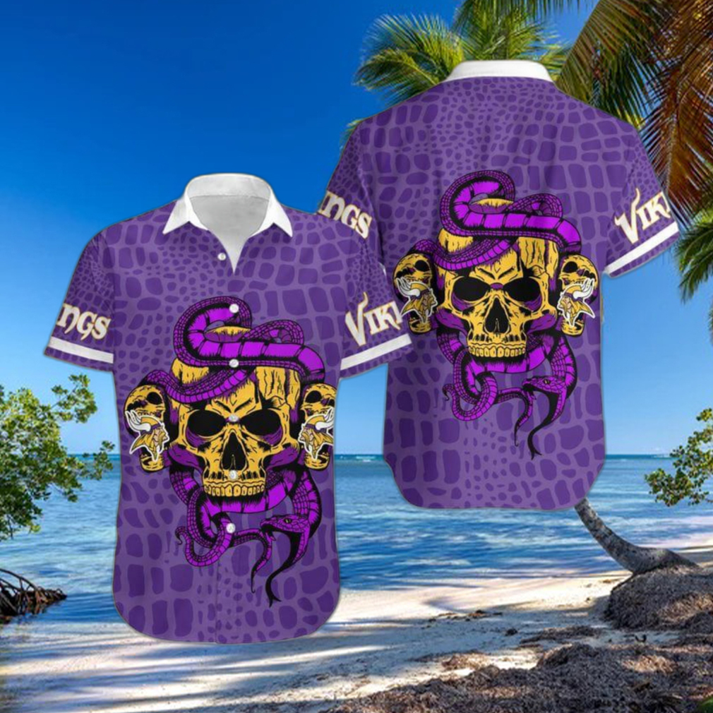 Minnesota Vikings Skull Pattern Name 3D Baseball Jersey Shirt