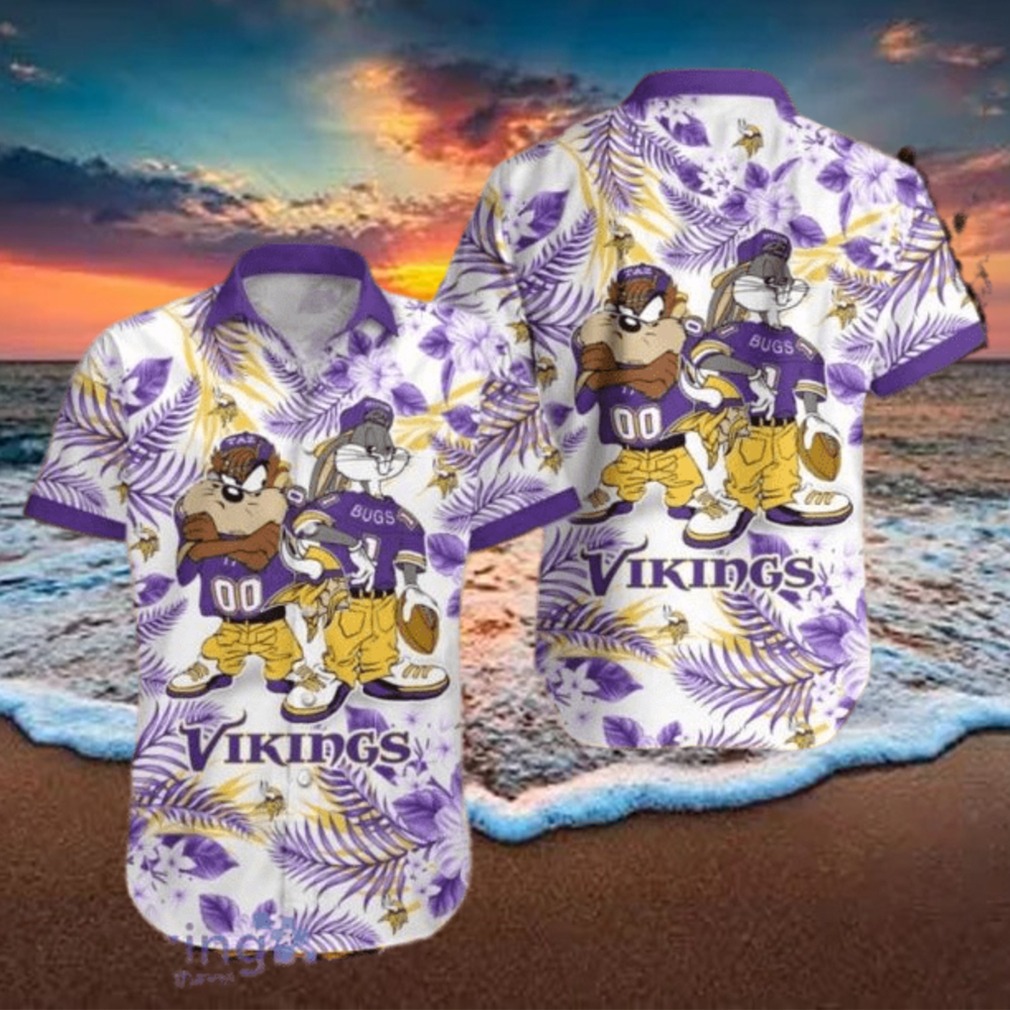 Minnesota Vikings Taz And bugs NFL Teams Hawaiian Shirt Gift For