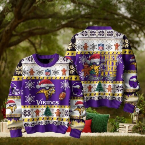 Minnesota Vikings They Not Like Us Christmas Happy Holidays Ugly Sweater