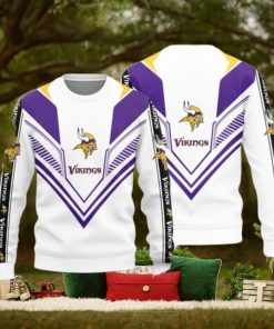 Minnesota Vikings White 3D Sweater Christmas Gift