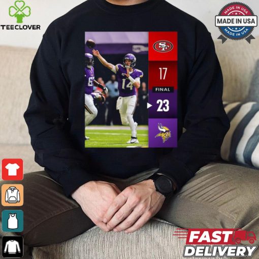 Minnesota Vikings Win 23 17 San Francisco 49ers 2024 NFL Week 2 Final Score Shirt