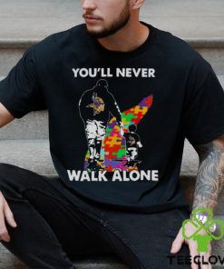 Minnesota Vikings You’ll Never Walk Alone Dad And Son Autism T Shirt