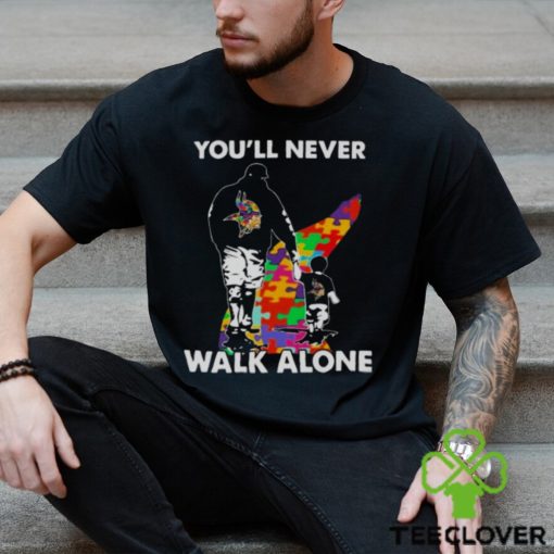 Minnesota Vikings You’ll Never Walk Alone Dad And Son Autism T Shirt