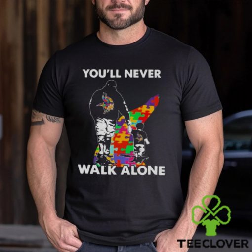 Minnesota Vikings You’ll Never Walk Alone Dad And Son Autism T Shirt