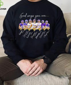 Minnesota Vikings god says you are unique special lovely precious strong chosen forgiven shirt