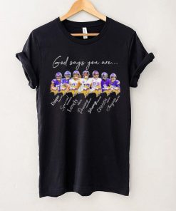 Minnesota Vikings god says you are unique special lovely precious strong chosen forgiven hoodie, sweater, longsleeve, shirt v-neck, t-shirt