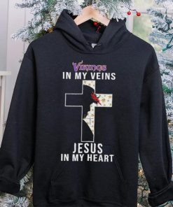 Minnesota Vikings in My Veins Jesus in My Heart 2024 Shirt