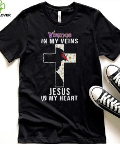 Minnesota Vikings in My Veins Jesus in My Heart 2024 Shirt