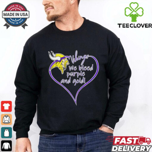Minnesota Vikings we bleed purple and gold shirt