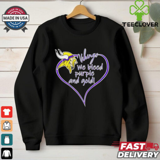 Minnesota Vikings we bleed purple and gold shirt