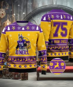 Minnesota Vikings – Brian O’Neill Custom Name And Number Ugly Christmas Sweater