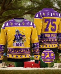 Minnesota Vikings – Brian O’Neill Custom Name And Number Ugly Christmas Sweater