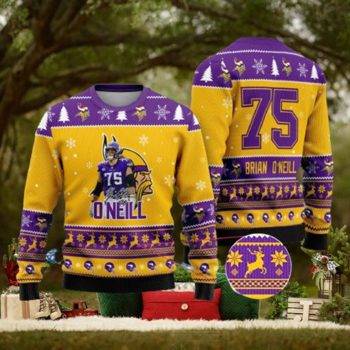 Minnesota Vikings – Brian O’Neill Custom Name And Number Ugly Christmas Sweater