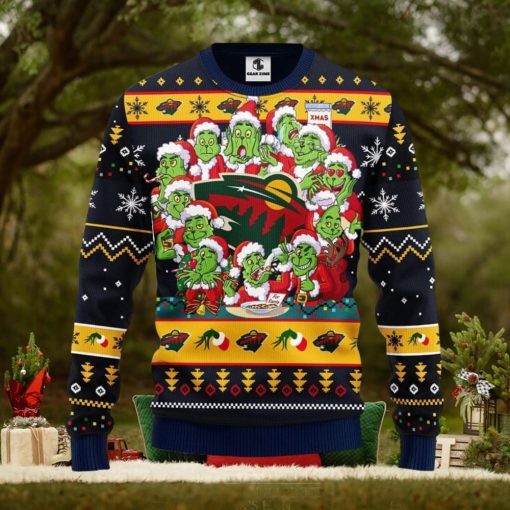 Minnesota Wild 12 Grinch Xmas Day Xmas Ugly Christmas Sweater Best Christmas Gift Ideas
