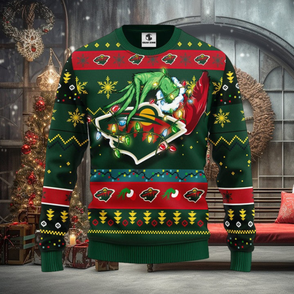 Minnesota Wild Grinch Christmas Ugly Sweater Minnesota Wild Grinch Christmas Ugly Sweater