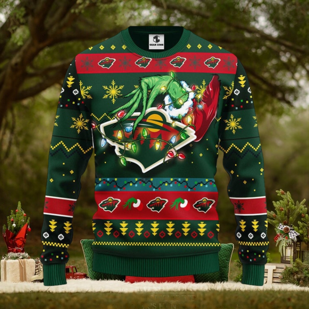 Minnesota Wild Grinch Christmas Ugly Sweater Minnesota Wild Grinch Christmas Ugly Sweater