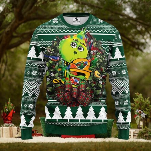 Minnesota Wild Grinch Hug Christmas Ugly Sweater