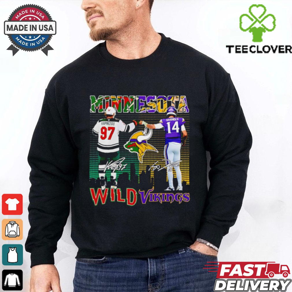 Minnesota Wild Kirill Kaprizov and Vikings Sam Darnold signatures shirt Minnesota Wild Kirill Kaprizov and Vikings Sam Darnold signatures shirt