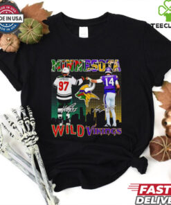 Minnesota Wild Kirill Kaprizov and Vikings Sam Darnold signatures shirt