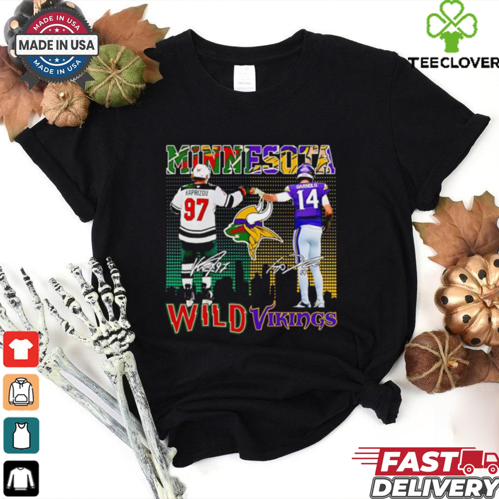 Minnesota Wild Kirill Kaprizov and Vikings Sam Darnold signatures shirt Minnesota Wild Kirill Kaprizov and Vikings Sam Darnold signatures shirt