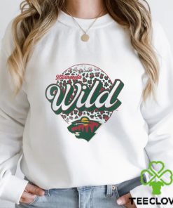 Minnesota Wild Leopard Print Long Sleeve T Shirt