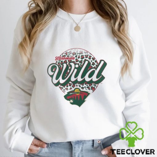 Minnesota Wild Leopard Print Long Sleeve T Shirt