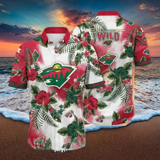 Minnesota Wild NHL Flower All Over Print Unisex Hawaiian Shirt