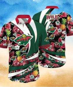 Minnesota Wild NHL Flower Hawaiian Shirt Style Gift For Men Women Fans