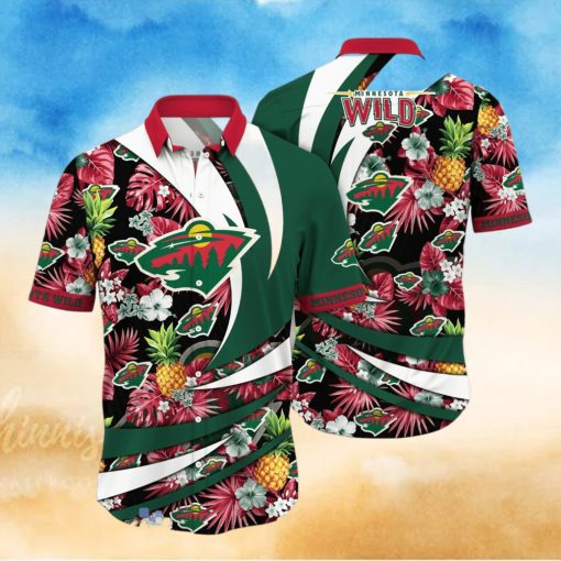 Minnesota Wild NHL Flower Hawaiian Shirt Style Gift For Men Women Fans