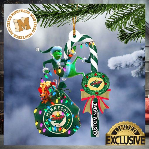 Minnesota Wild NHL Grinch Candy Cane Personalized Xmas Gifts Christmas Tree Decorations Ornament_59394738 1