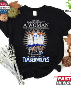 Minnesota timberwolves never underestimate a woman and loves shirt 3 Minnesota timberwolves never underestimate a woman and loves shirt