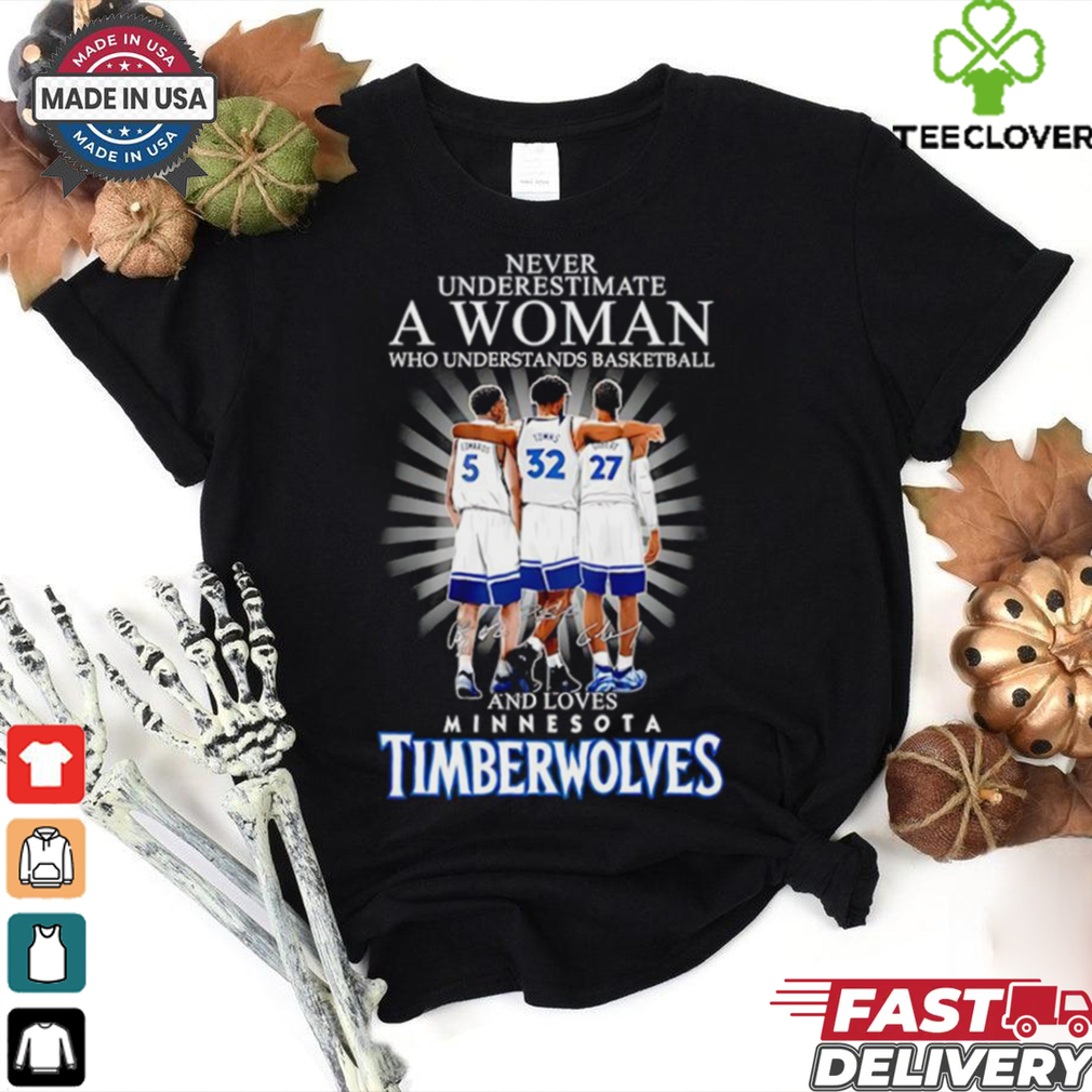 Minnesota timberwolves never underestimate a woman and loves shirt Minnesota timberwolves never underestimate a woman and loves shirt