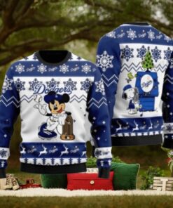 Minnie Mouse Dodgers Ugly Christmas Sweater With Trophy