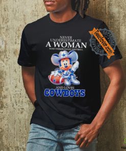 Minnie Mouse Never underestimate a women who understand football and loves Cowboys NFL hoodie, sweater, longsleeve, shirt v-neck, t-shirt