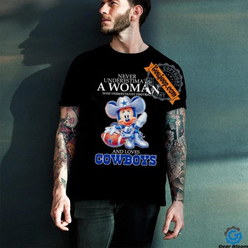 Minnie Mouse Never underestimate a women who understand football and loves Cowboys NFL hoodie, sweater, longsleeve, shirt v-neck, t-shirt