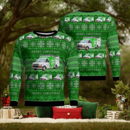 Minot, North Dakota, Trinity Health Community Ambulance Aop Christmas Ugly Sweater 3D