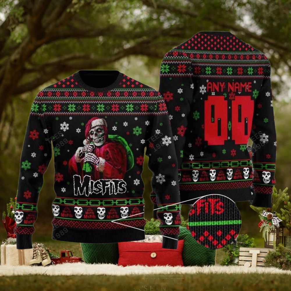 Misfits Christmas Santa Custom Name Chirstmas Gifts 2024 Xmas For Family And Friends Ugly Sweater Misfits Christmas Santa Custom Name Chirstmas Gifts 2024 Xmas For Family And Friends Ugly Sweater