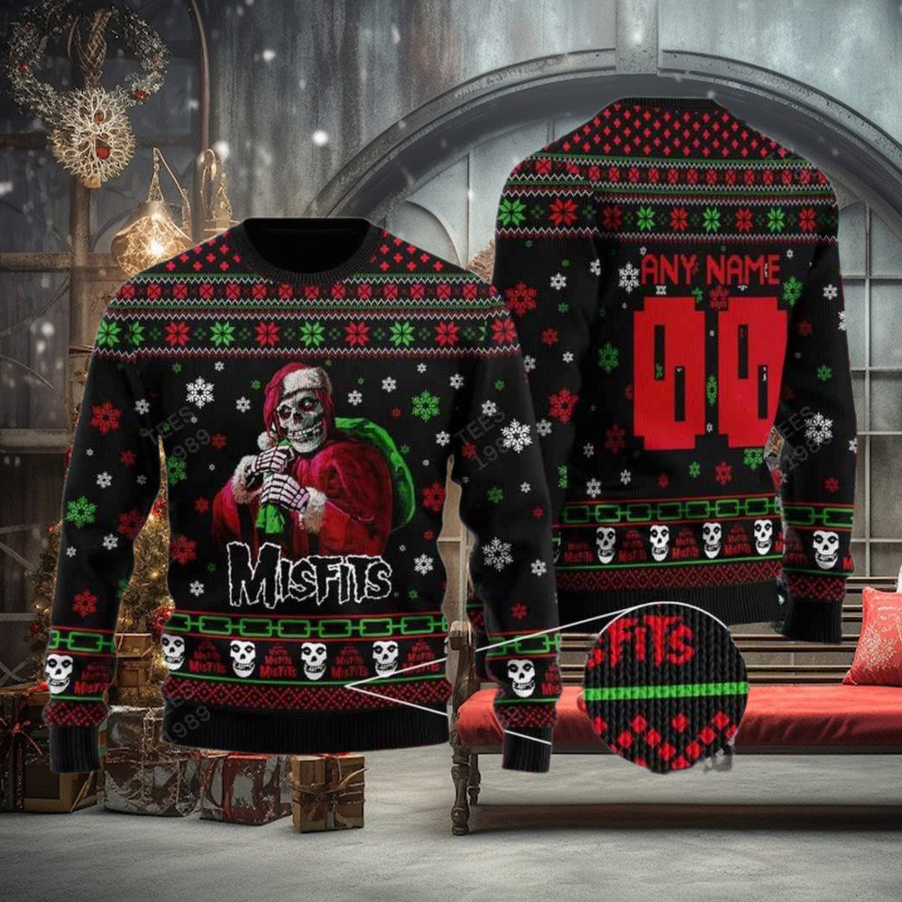 Misfits Christmas Santa Custom Name Chirstmas Gifts 2024 Xmas For Family And Friends Ugly Sweater Misfits Christmas Santa Custom Name Chirstmas Gifts 2024 Xmas For Family And Friends Ugly Sweater