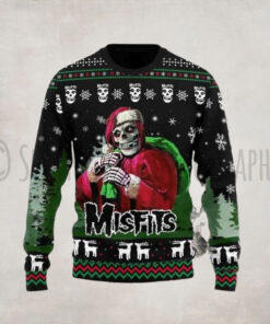 Misfits Santa Skull Chirstmas Gifts 2024 Xmas For Family And Friends Ugly Sweater
