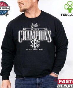 Mississippi State Bulldogs 2024 SEC Soccer Regular Season Champions It Just Means More Locker Room t shirt 1 Mississippi State Bulldogs 2024 SEC Soccer Regular Season Champions It Just Means More Locker Room t shirt