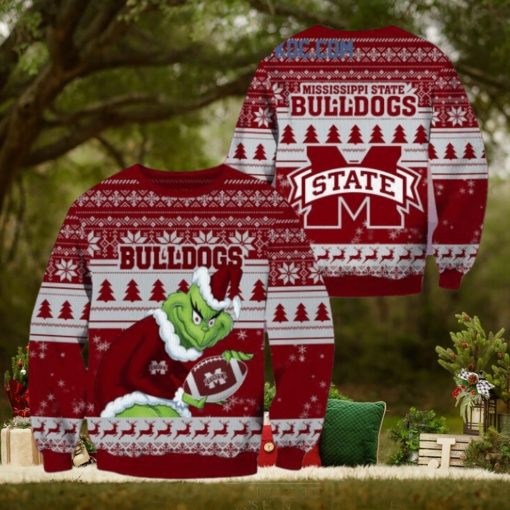 Mississippi State Bulldogs Grinch NCAA Christmas Ugly Sweater