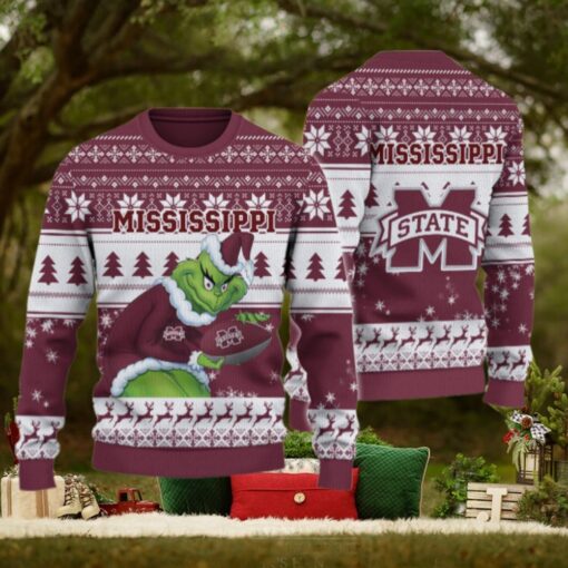 Mississippi State Bulldogs Grinch Ugly Christmas Sweater