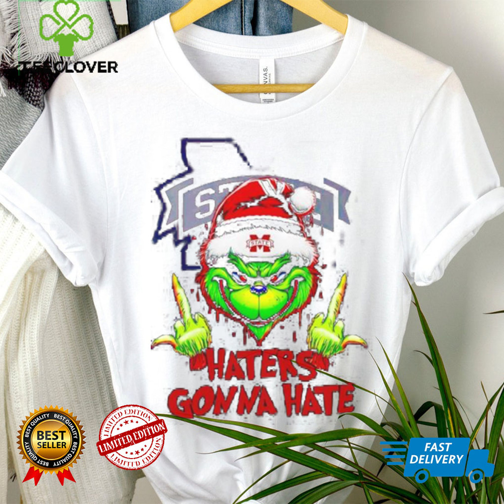 Mississippi State Bulldogs Grinch middle finger haters gonna hate shirt Mississippi State Bulldogs Grinch middle finger haters gonna hate shirt