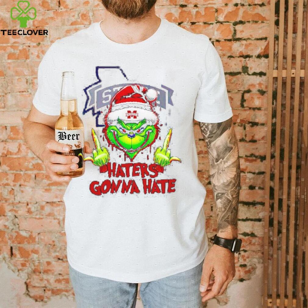 Mississippi State Bulldogs Grinch middle finger haters gonna hate shirt Mississippi State Bulldogs Grinch middle finger haters gonna hate shirt