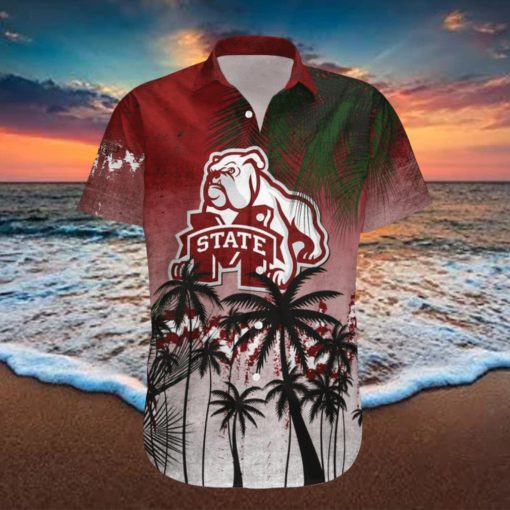 Mississippi State Bulldogs Hawaiian Shirt Summer Gift Coconut Tree Tropical Grunge Pattern For NCAA Fans