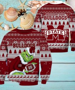 Mississippi State Bulldogs NCAA Grinch Hug Logo Ugly Christmas Sweater Special Christmas Gift For Fans