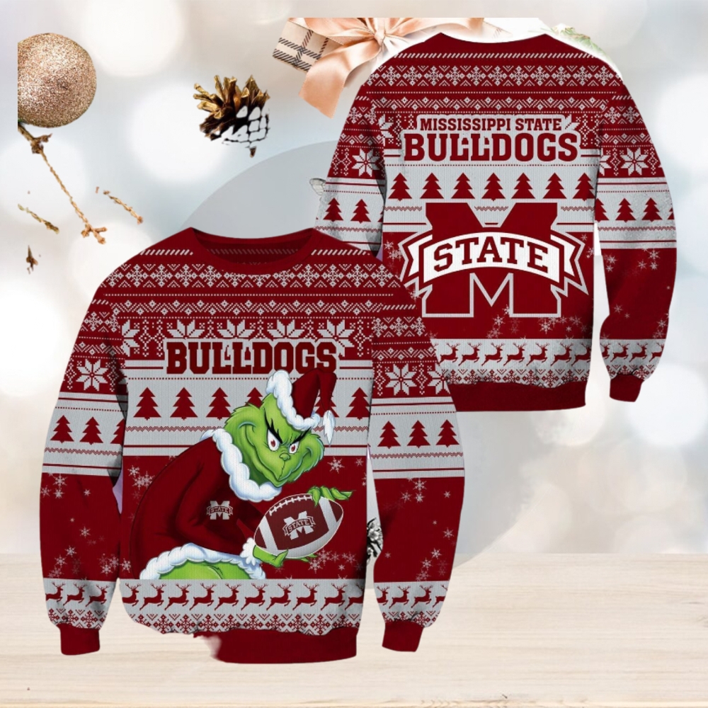 Mississippi State Bulldogs NCAA Grinch Hug Logo Ugly Christmas Sweater Special Christmas Gift For Fans Mississippi State Bulldogs NCAA Grinch Hug Logo Ugly Christmas Sweater Special Christmas Gift For Fans