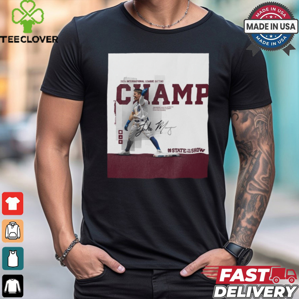 Mississippi State Jake Mangum 2024 International League Batting Champ Signature Poster t shirt Mississippi State Jake Mangum 2024 International League Batting Champ Signature Poster t shirt